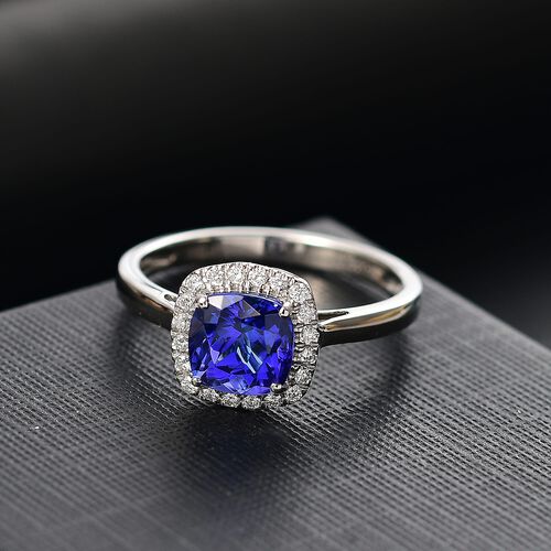 Rhapsody AAAA Tansanit, Weißer Diamant Ring 950 Platin (Größe 16.50) ca. 2,94 ct image number 1
