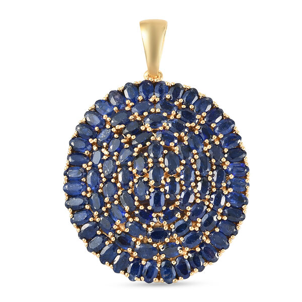 Masoala Saphir (Fissure gef&uuml;llt) Anh&auml;nger, 925 Silber vergoldet ca. 31,03 ct