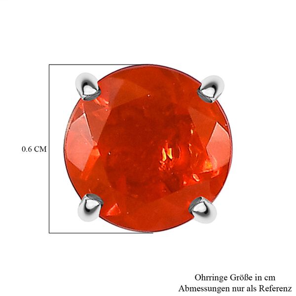 RHAPSODY AAAA mexikanische Kirschfeuer-Opal-Ohrstecker in 950 Platin - 1,26 ct. image number 4