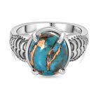 Blauer Mojave Türkis Ring Edelstahl (Größe 17.00) ca. 4,51 ct