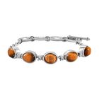 Tigerauge Armband, ca. 19 cm, Edelstahl ca. 10,95 ct