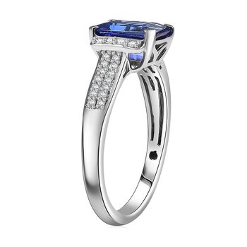 Rhapsody AAAA Tansanit, Wei&szlig;er Diamant Ring 950 Platin (Gr&ouml;&szlig;e 19.00) ca. 2,30 ct