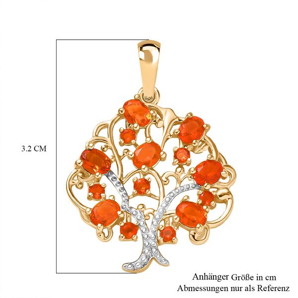 AAA Blaze-Feueropal Anhänger 925 Silber 750 Gelbgold Vermeil ca. 0.99 ct image number 6