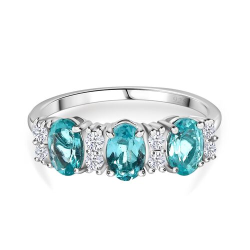 AA Lagunen Apatit und Moissanit Ring - 1,52 ct. image number 0