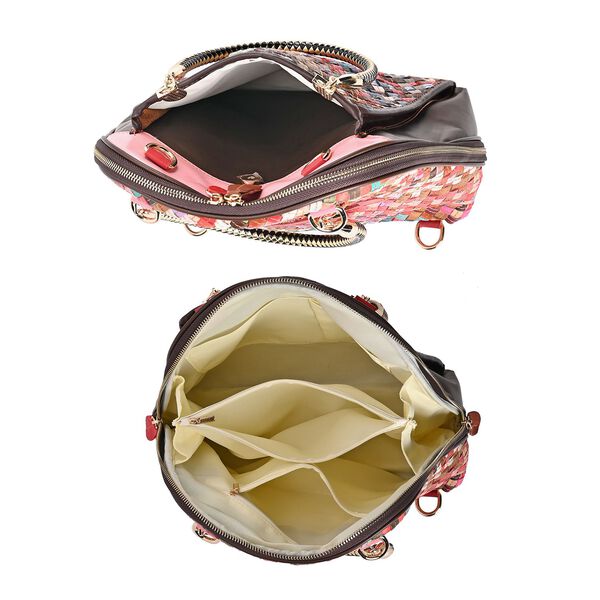 Chaos by Elsie - 100% Echtleder gewebter Tasche mit RFID-Schutz, 31x28x12 cm image number 5