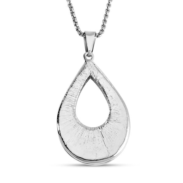 Harzananh&auml;nger mit schwarzem Wirbelmuster und wei&szlig;en Kristallen Halskette, ca. 60 cm image number 4