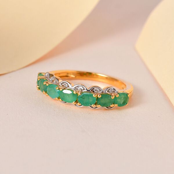 Kagem sambischer Smaragd und Zirkon-Ring - 1,16 ct. image number 2