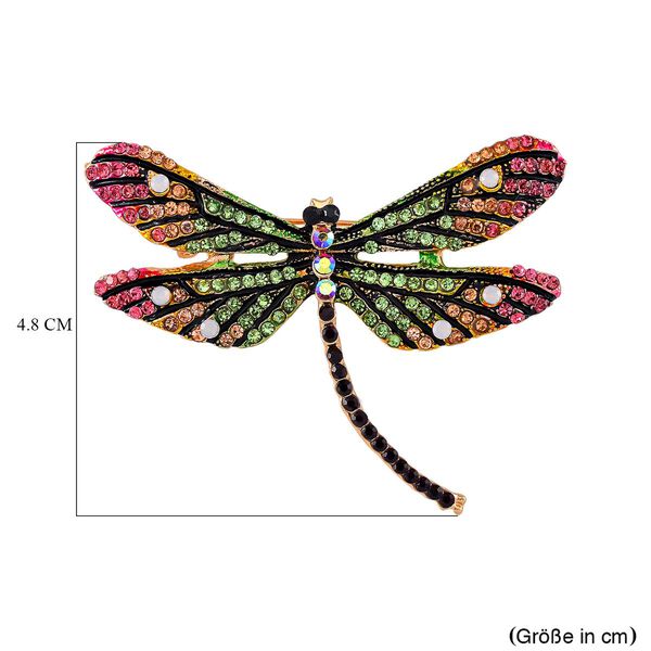 Mehrfarbiger Kristall Brosche Std Gelb image number 5