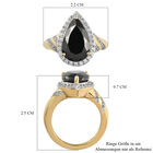 Elite Shungit und Zirkon Ring 925 Silber vergoldet (Größe 16.00) image number 6