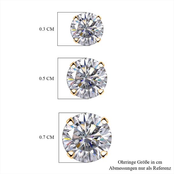 AAAA Zirkonia Ohrringe Set in vergoldetem Silber image number 3