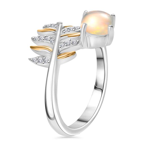 AA Nat&uuml;rlicher, &auml;thiopischer Welo Opal und Zirkon Ring - 0,97 ct. image number 6