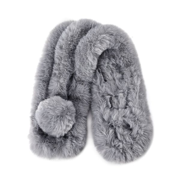 Damen Schal aus Kunstfell, Grau image number 2