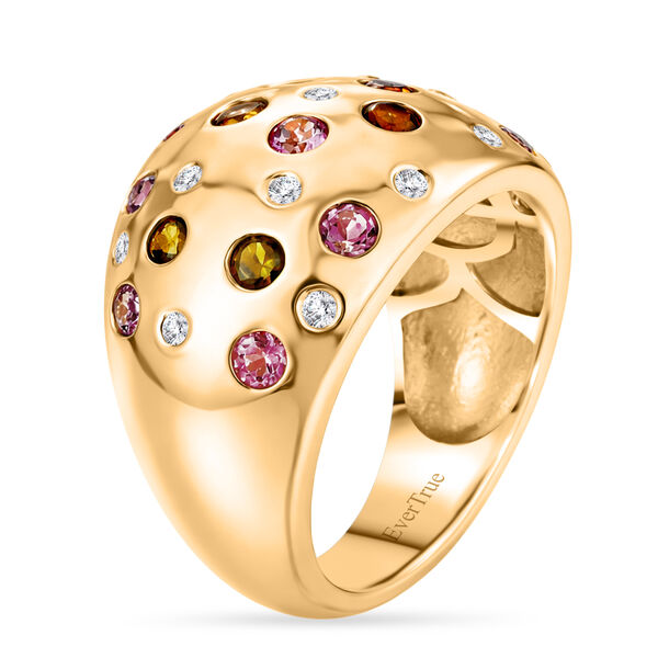 EVER TRUE AA Mehrfarbig-Turmalin Ring Nickelfreies Messing (Gr&ouml;&szlig;e 17.00) ca. 1,27 ct image number 4