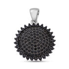 Schwarzer Spinell Anhänger 925 Silber rhodiniert ca. 1,47 ct