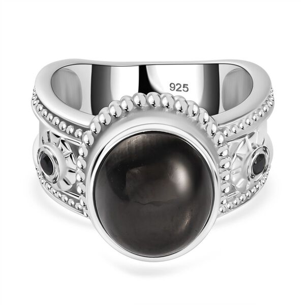 Elite Shungit, Schwarzer Spinell Ring 925 Silber rhodiniert (Gr&ouml;&szlig;e 19.00) ca. 2,97 ct image number 0