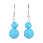 Sleeping Beauty Türkisfarbene Muschelperle Ohrringe, Reiner Edelstahl
