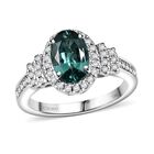 AAA Pirineu Lagoon Tourmaline, Weißer Diamant Ring 585 Gold (Größe 18.00) ca. 2,12 ct