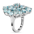 Kambodschanischer, blauer Zirkon-Ring, 925 Silber platiniert  ca. 14,89 ct image number 4