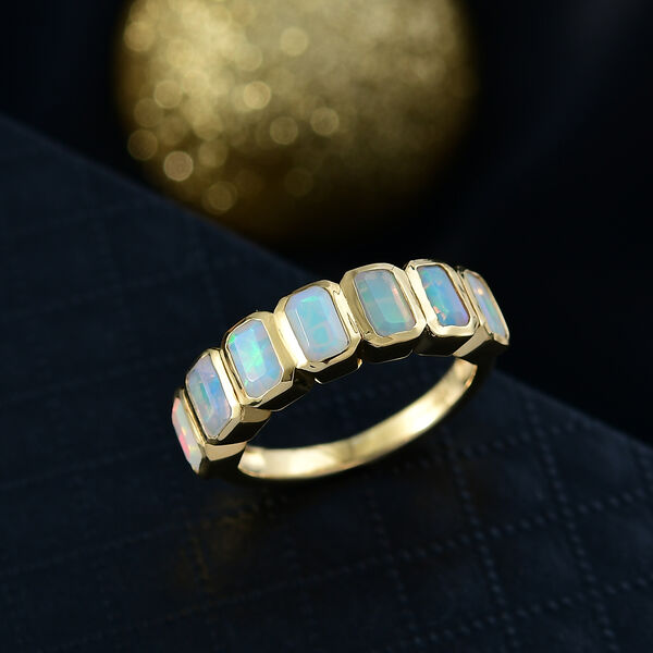 D'Joy AA nat&uuml;rlicher, &auml;thiopischer Welo Opal Ring, 925 Silber in Goldton - 1,58 ct. image number 2