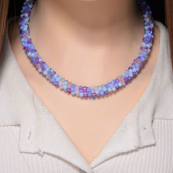 Mehrfarbige lila Kristall 45cm Halskette