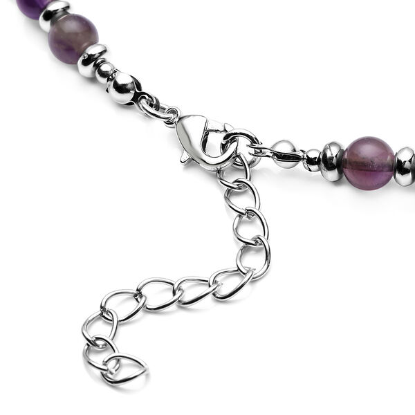 Afrikanische Amethyst-Halskette, ca. 45 cm, silberfarben ca. 101,00 ct image number 4