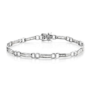 Diamant Armband ca. 19 cm 925 Silber platiniert ca. 1,00 ct