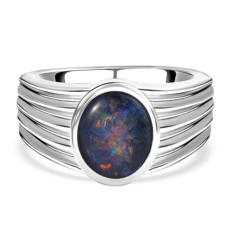 Boulder Opal Triplett Ring - 3 ct. image number 0