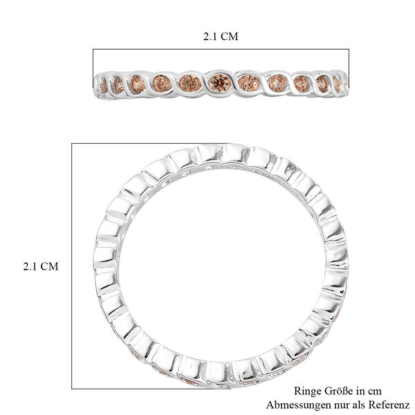LUSTRO STELLA - Champagner Zirkonia-Ring, 925 Silber  ca. 0,80 ct image number 6