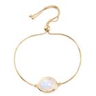 Regenbogen Mondstein Armband c.a 19 cm 925 Silber vergoldet ca. 8,71 ct