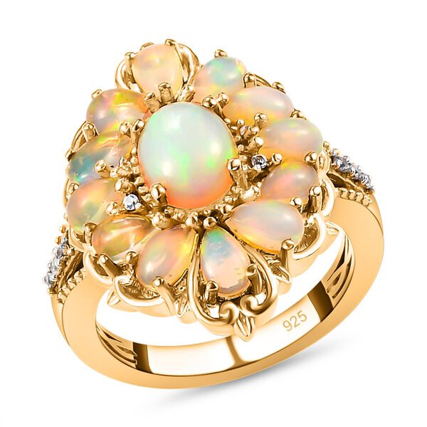 Nat&uuml;rlicher, &auml;thiopischer Welo Opal-Ring, 925 Silber vergoldet (Gr&ouml;&szlig;e 17.00) ca. 2,61 ct image number 4