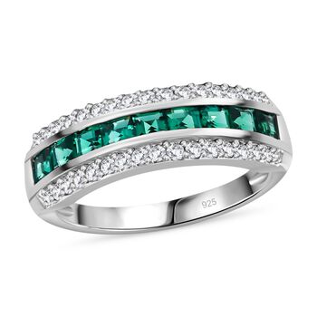 Labor Smaragd und Zirkon Ring - 1,13 ct.