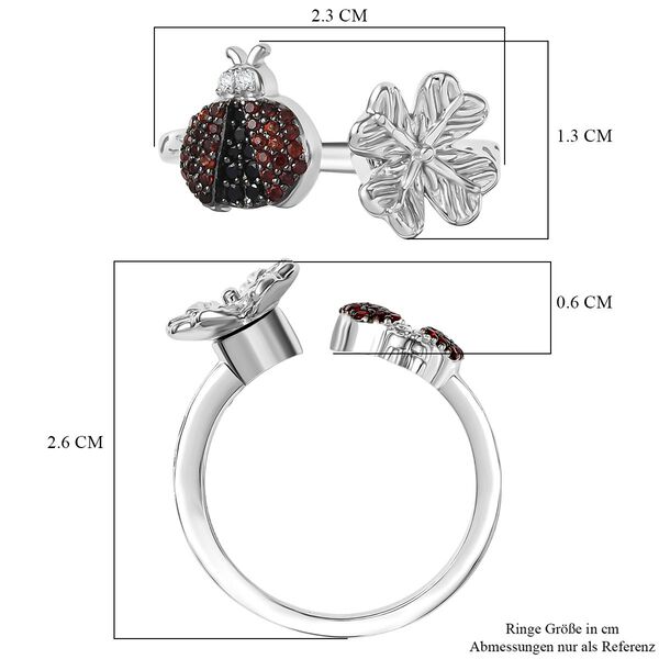 GP Trionfo Kollektion - Mosambik Granat, schwarzer Spinell, Zirkon und Kanchanaburi blauer Saphir Ring - 0,41 ct. image number 9