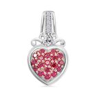 J Francis gefertigt mit SWAROVSKI Zirkonia, Roter Zirkonia Anhänger 925 Silber