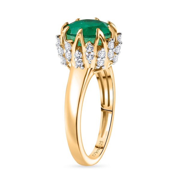 D'Joy Smaragd Triplett Quarz und Zirkon Ring - 4 ct. image number 5