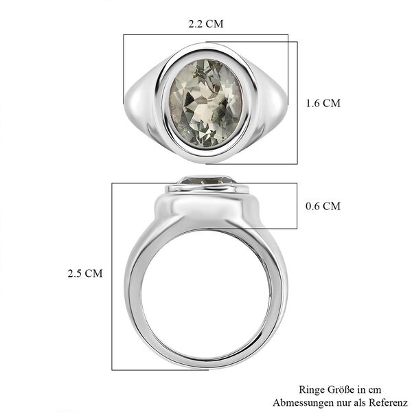 Prasiolith-Ring, reines Messing platiniert (Gr&ouml;&szlig;e 16.00) ca. 3,19 ct image number 7