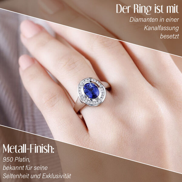 RHAPSODY AAAA Tansanit und VA EF Diamant Ring in 950 Platin - 2,26 ct. image number 3