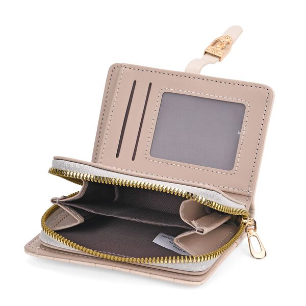 2-teiliges Geldb&ouml;rsen-Set im Krokopr&auml;gungs-Design, Lange Geldb&ouml;rse 20x10x3cm und Bifold-Geldb&ouml;rse 12x9x3,5cm, Beige image number 8