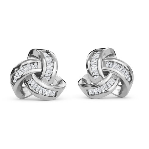 Liebesknoten weiße Diamant-Ohrstecker, 925 Silber platiniert - 0,25 ct. image number 0