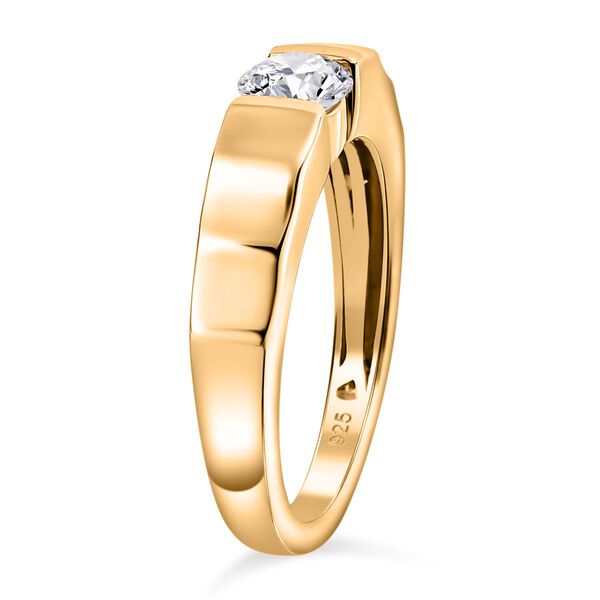 EF Moissanit Ring in Silber mit Gelbgold Vermeil - 0,43 ct. image number 7