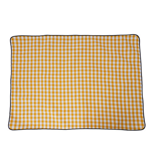 Gemusterte, wasserfeste XXL Picknickdecke, 150x200 cm, Gelb kariert image number 0