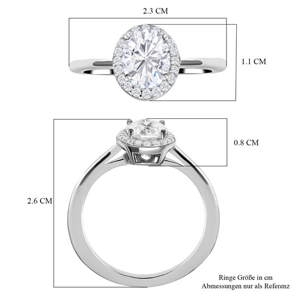 Moissanit-Ring, 925 Silber Platin  ca. 1,48 ct image number 6