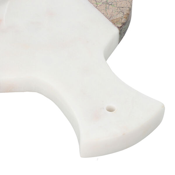 Rundf&ouml;rmiges Servierbrett aus Marmor, Gr&ouml;&szlig;e 28x20 cm, Braun und Wei&szlig; image number 5