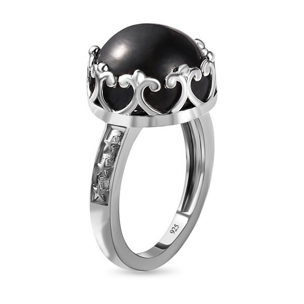 Schwarzer Stern Diopsid-Ring, 925 Silber platiniert (Gr&ouml;&szlig;e 16.00) ca. 9.99 ct image number 5
