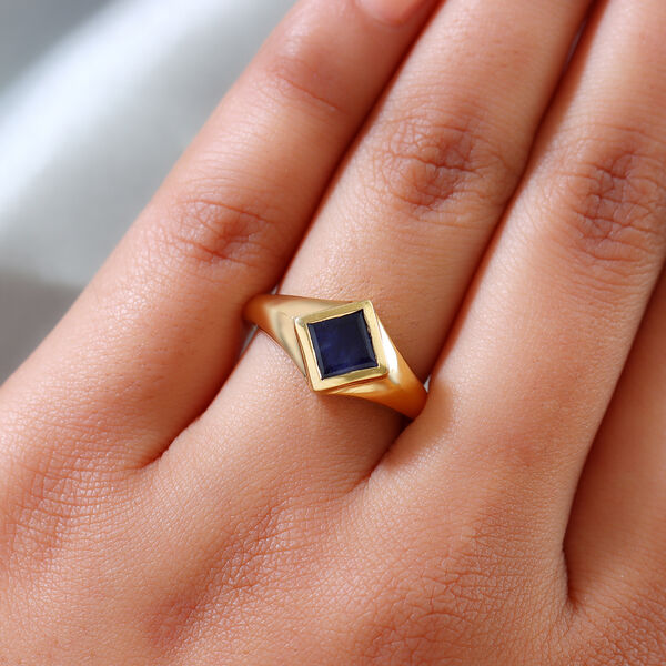 Masoala Saphir Solitär Ring, 925 Silber vergoldet, 1,81 ct. image number 3