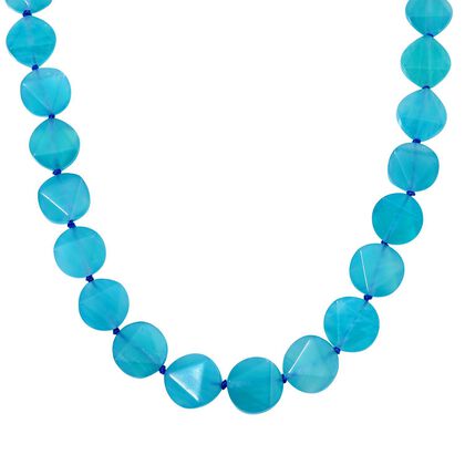 Amazonit Halskette ca. 50 cm 925 Silber rhodiniert ca. 415,00 ct.