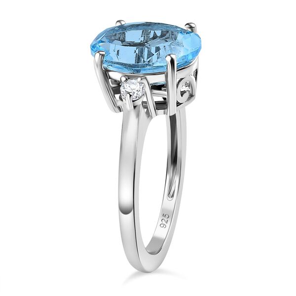 AA Himmelblauer Topas Schmuckset 925 Silber platiniert ca. 12,17 ct. image number 5