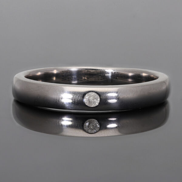 Signature Solitär Bandring in platiniertem Silber image number 2