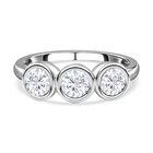 Moissanit Ring, 925 Silber platiniert (Größe 21.00) ca. 1.30 ct