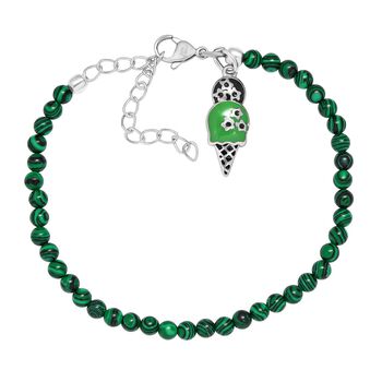 Malachit Armband mit Anh&auml;ngern, 19 cm - 26 ct.
