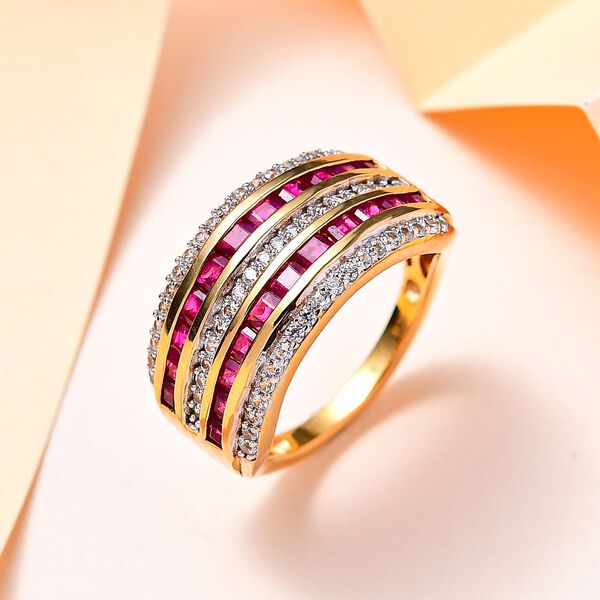 AAA Rubin und Zirkon Ring - 2,69 ct. image number 2